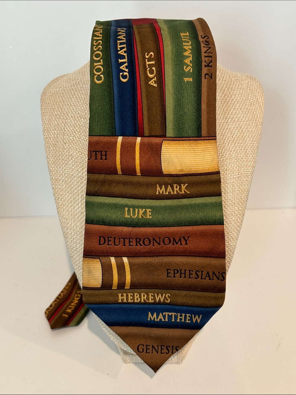 Eagles Wings Books of the Bible Silk Necktie Vintage Christian Novelty